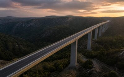 Podul de 1,36 km evidențiază progresul de pe un lot al Autostrăzii Moldovei A7