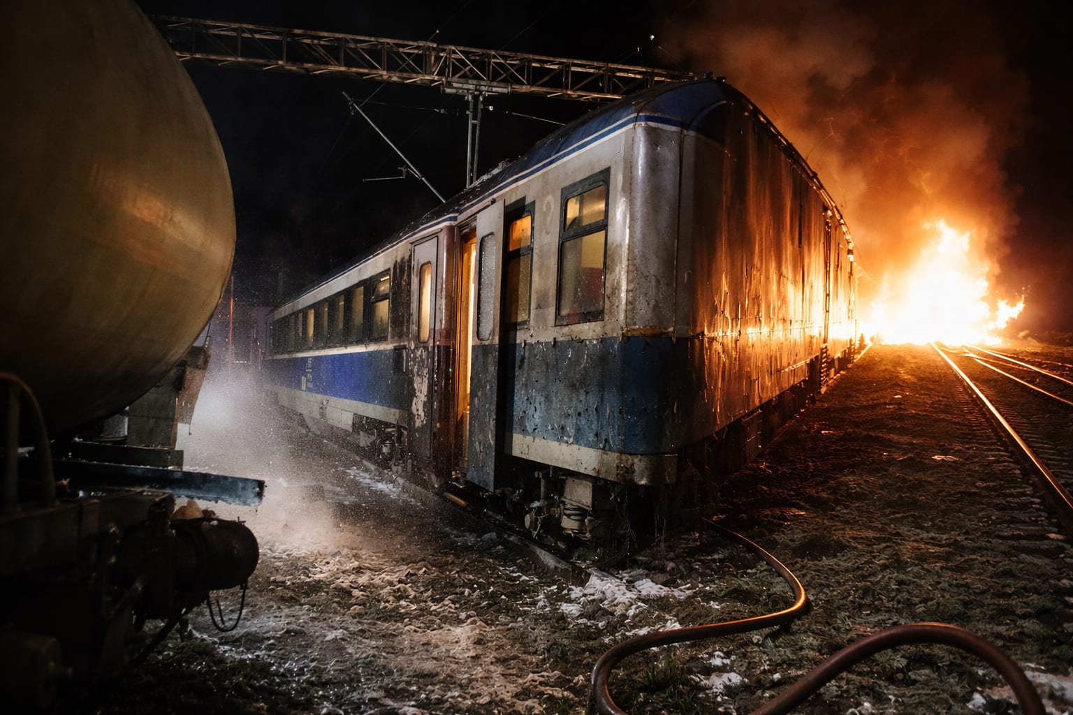 Trenul Suceava Constanța a lovit o cisternă în Bacău, 200 de pasageri au fost evacuați