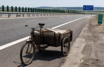Un bărbat de 62 de ani a mers pe contrasens cu tricicleta pe autostrada A1